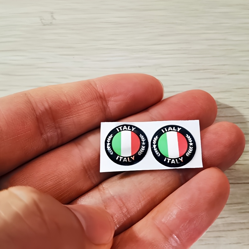 2pcs Italy Flag 3d Epoxy Waterproof Stickers For Car Key Dashboard Knob Door Lock