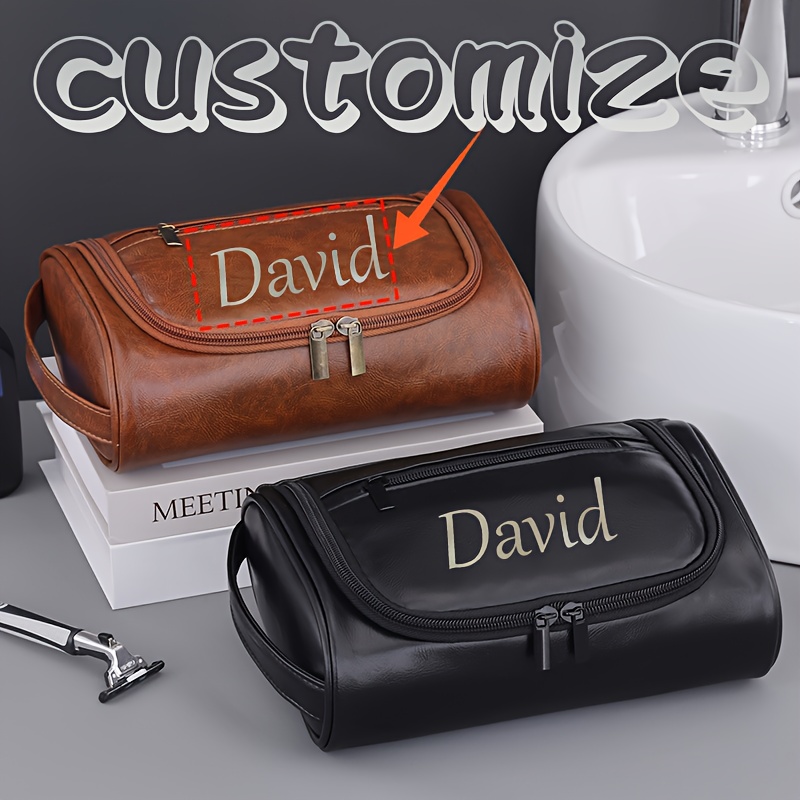 

Customizable Personalized Name Toiletry Bag, Cosmetic , Suitable For Father, Husband, , , , , Zip , No , To