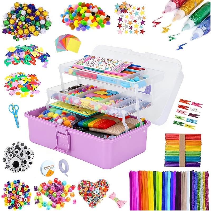 TEMU Plus de 3200 fournitures de loisirs créatifs et d'art à faire soi-même adaptées à , aux fêtes d'anniversaire - Boîte de rangement pliante et