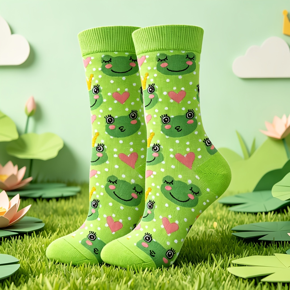 E-shop 1 Paar Grüne Socken mit Herz