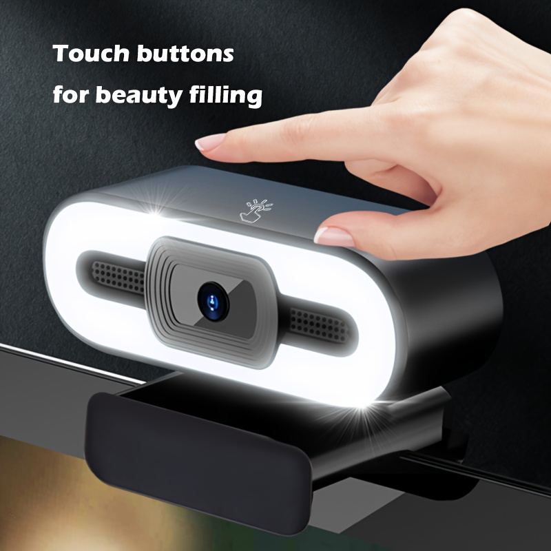 full hd webcam adjustable ring light fixed Temu Mexico