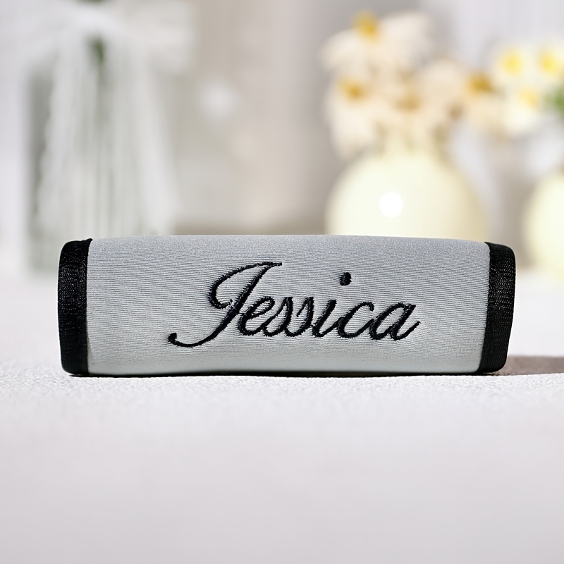 TEMU 1 Custom Embroidered Luggage Handle Wrap A Stylish Luggage Accessory Featuring A Soft, Comfortable Design. Reusable And Durable, This Foldable