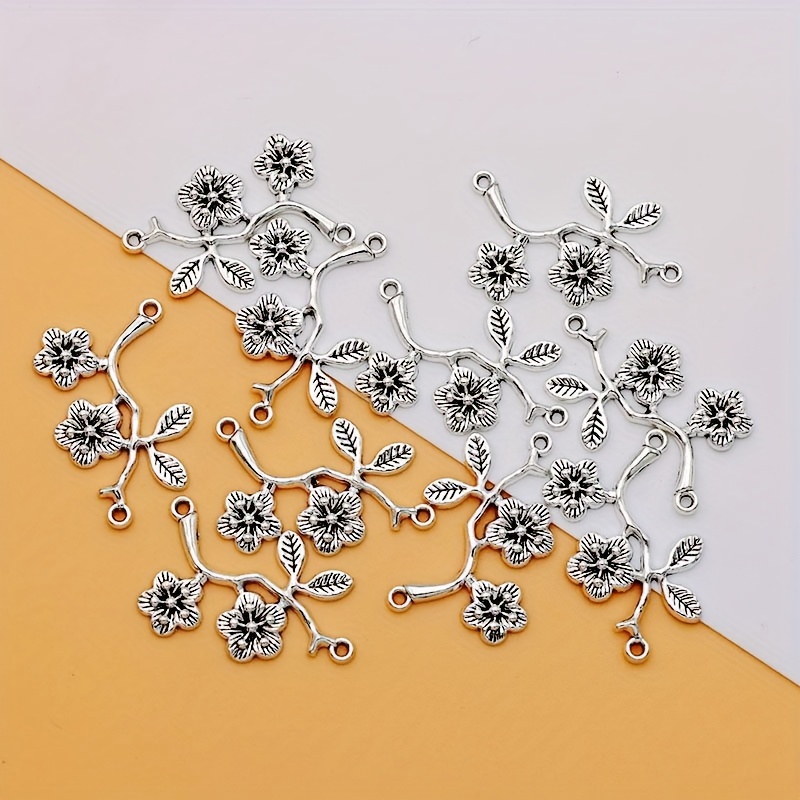 

10pcs Charm Alloy Silvery Tibetan Connection Silvery Making Bracelet Diy Earrings Necklace Pendant