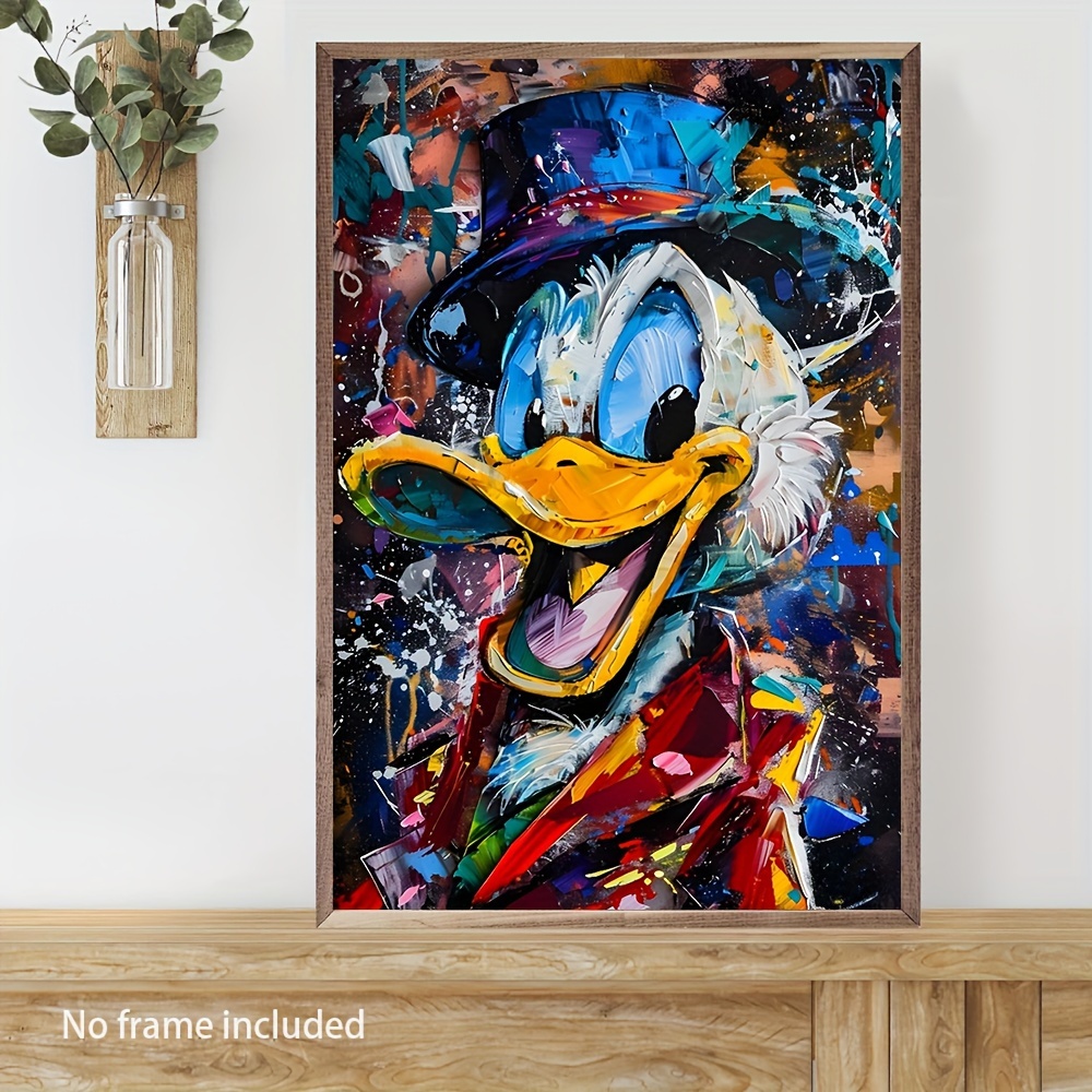 

Long-billed Duck In Hat Canvas Art Print - Wall Decor For Living Room, Bedroom, Office & More - Waterproof Oil Painting Style Poster, 15.7x23.6 Inches