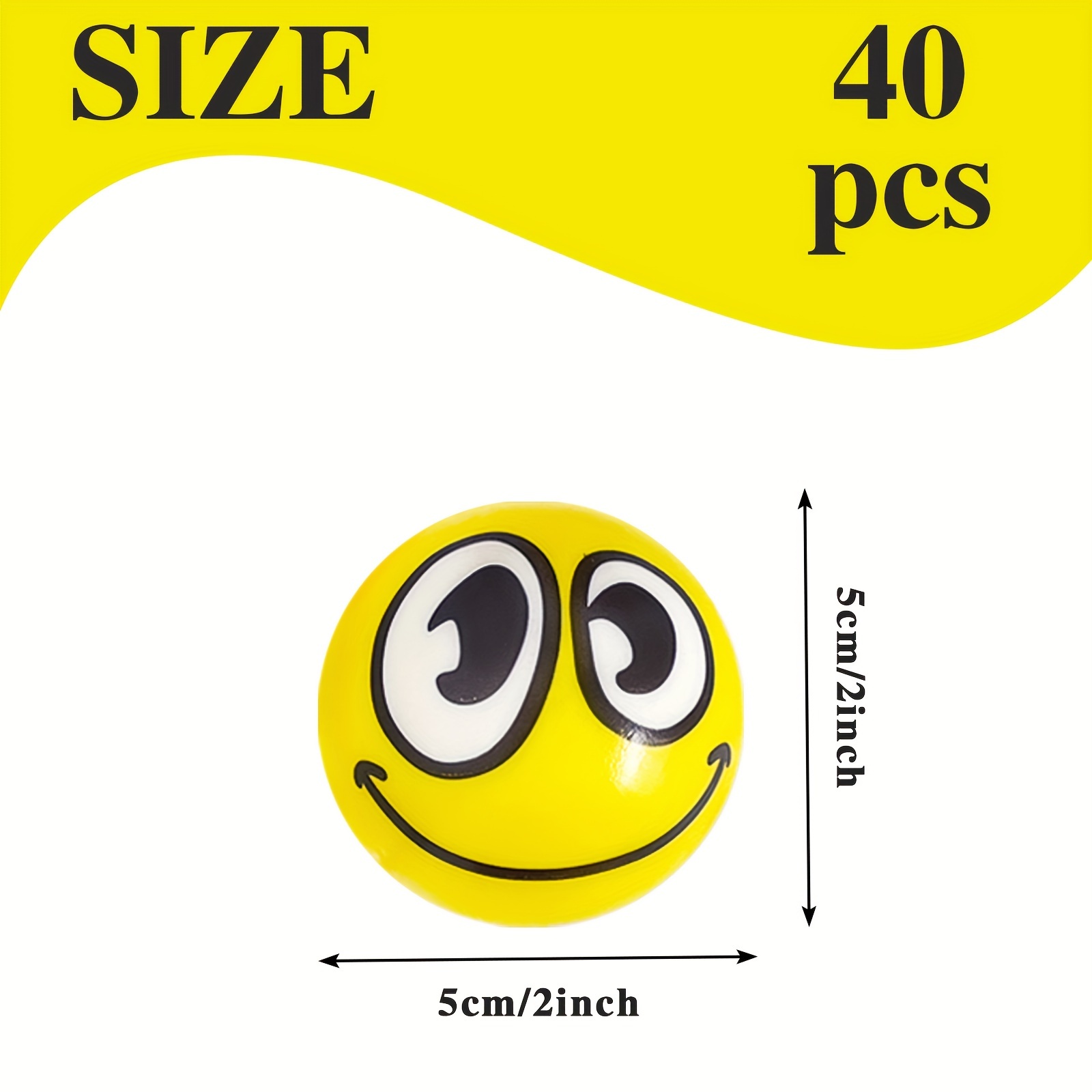 40pcs Mini 2 Inch Stress Relief Balls Foam Squeeze Toys - Funny Expressions