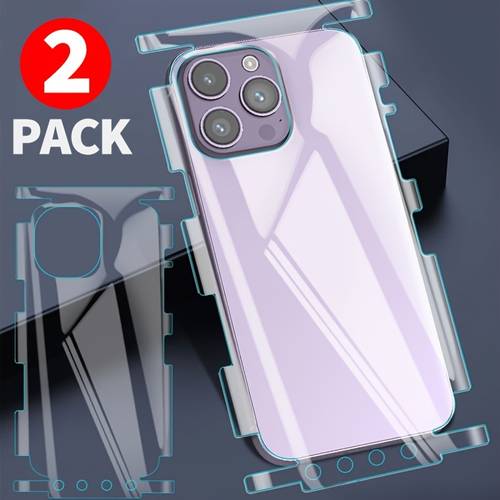 2 sets back hydrogel film border frame stickers compatible with for iphone 17 air 17 pro 16e 16 pro 15 14 plus 13 12 pro max full protectors