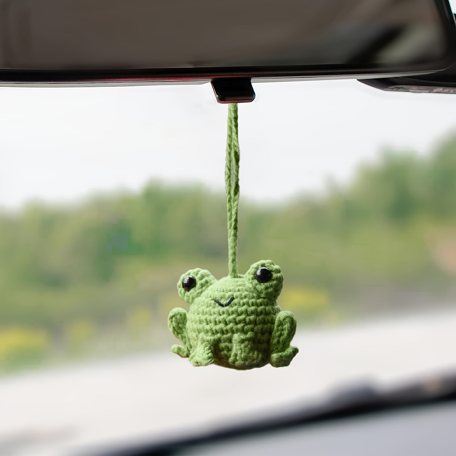 Ornement Grenouille Au Crochet Pour Voiture - Pendentif Suspendu Main Fait En Verre - Décoration Intérieure