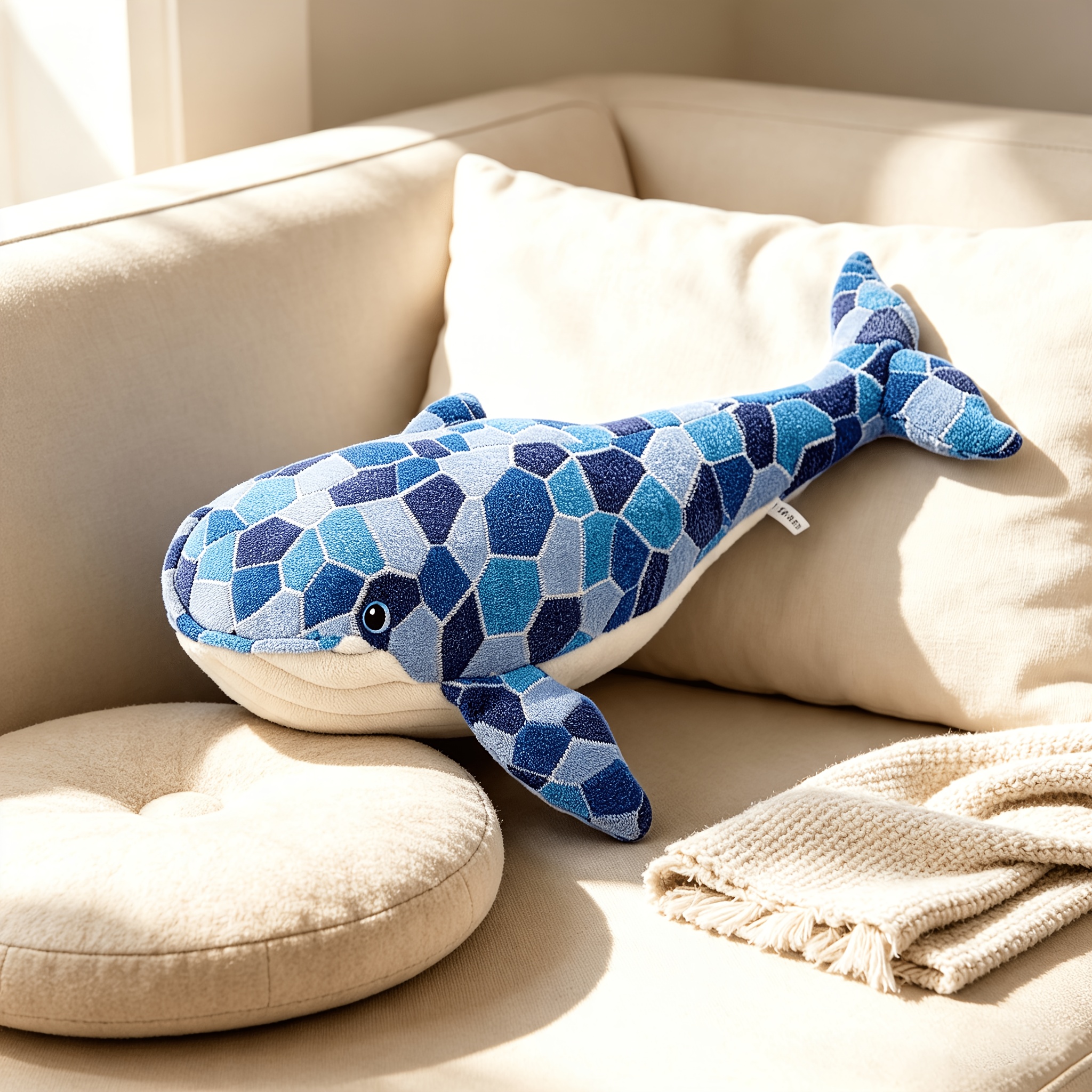 120 Cm Großer Blauer Walhai-Plüsch – Realistisches Meerestier-Kuschelkissen Für Kinder & Deko Walhai Plüschtier 120 Cm