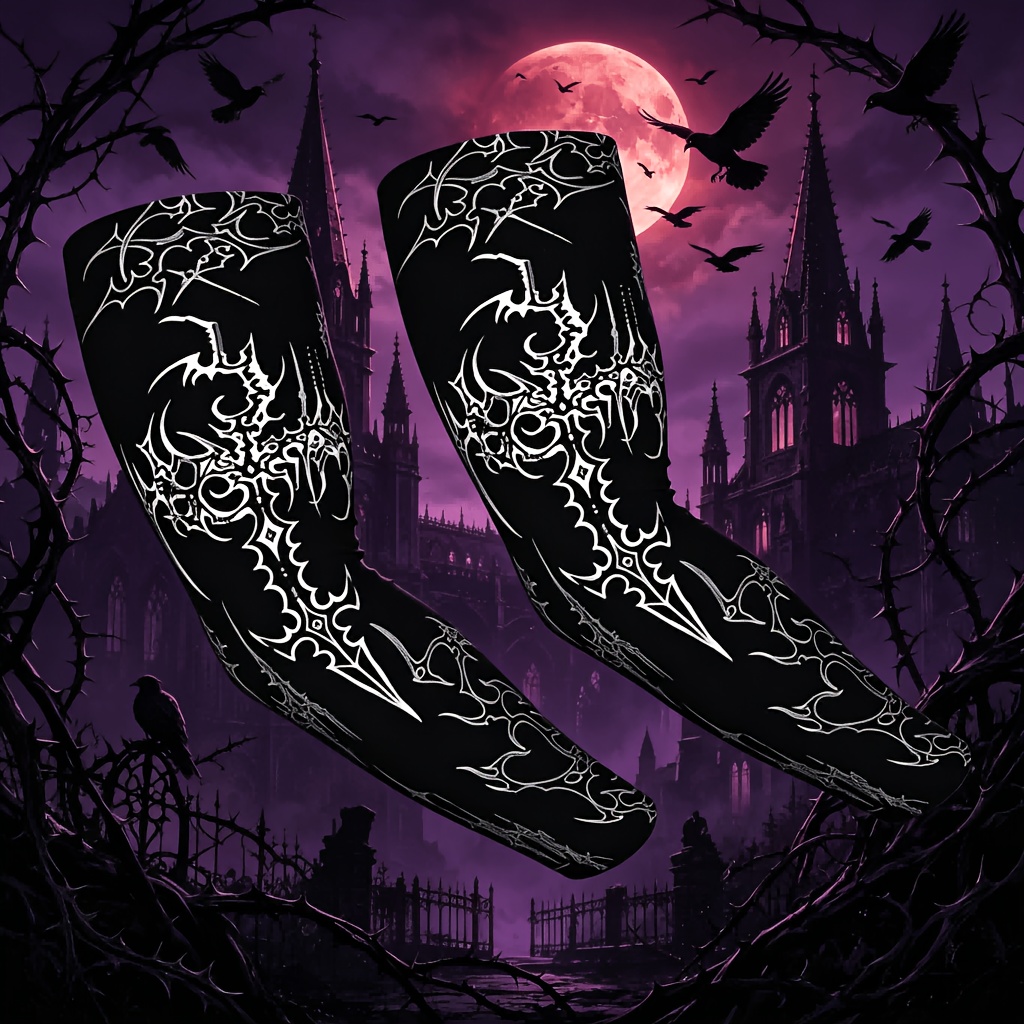 TEMU 1 Paire de Manchons de Tatouage Cyber Sigilism, Manchons de Protection Solaire Unisexe, Manchons de Refroidissement et Respirants pour Hommes et