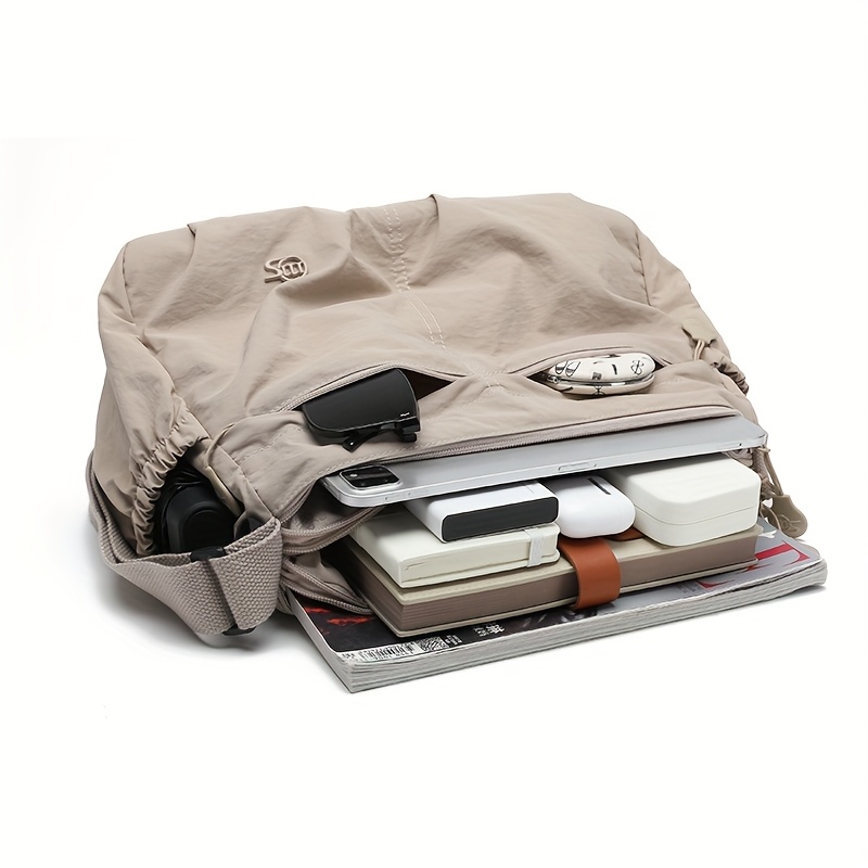 womens large capacity multi tier nylon bookbag adjustable crossbody backpack school bag with zipper closure hand washable casual travel backpack suitable for college outdoor grey Product details 15