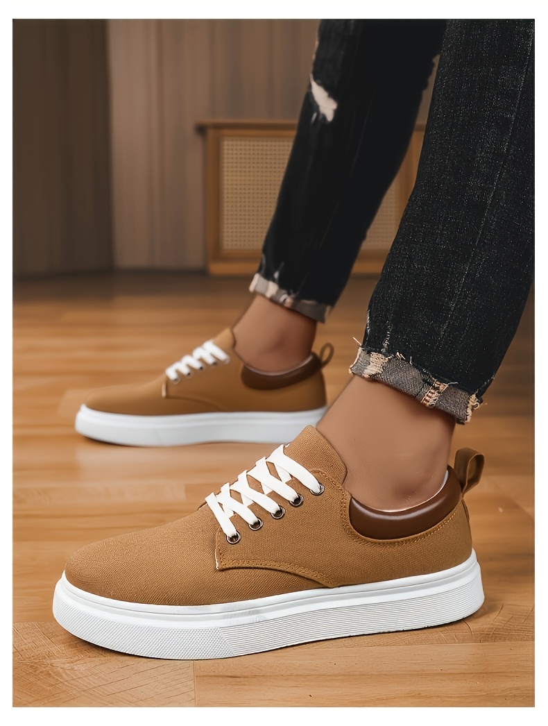 Baskets en Toile Homme Bicolore Chaussures décontractées en toile pour hommes, chaussures de skate tendance et polyvalentes, baskets de sport basses élégantes