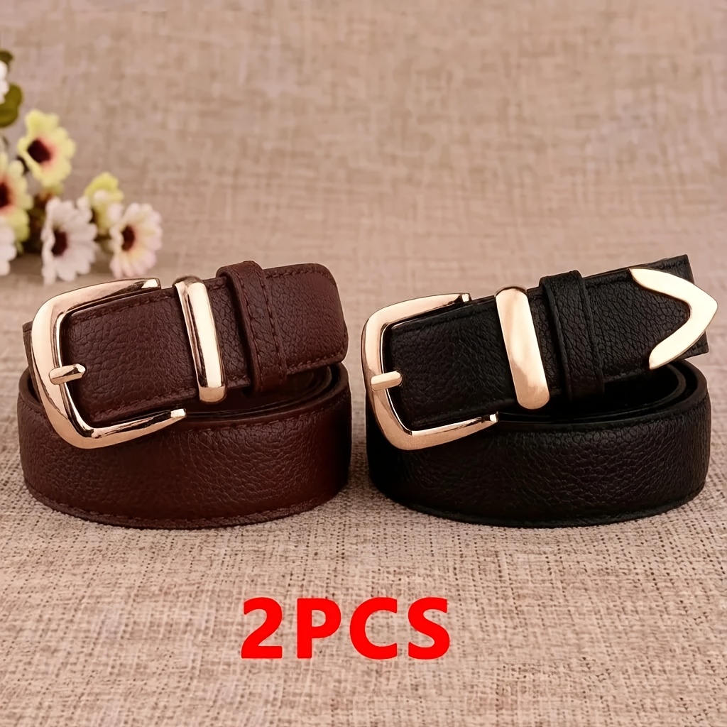 TEMU 2pcs Women Belts High Quality Fashion Dress Jeans Belts For Lady Women's Dress Luxury Designer Brand Lb2146