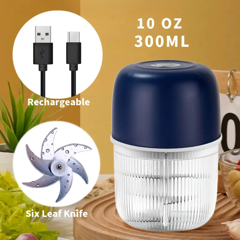 1 2 electric garlic crusher vegetable chopper usb rechargeable 6 handed operation 3 colors white with ergonomic handle durable plastic kitchen gadget for garlic herbs veggies for kitchens garlic crusher for kitchen food preparation modern kitchenware handle food prep tool sleek kitchenware sturdy construction busy professionals Product details 3