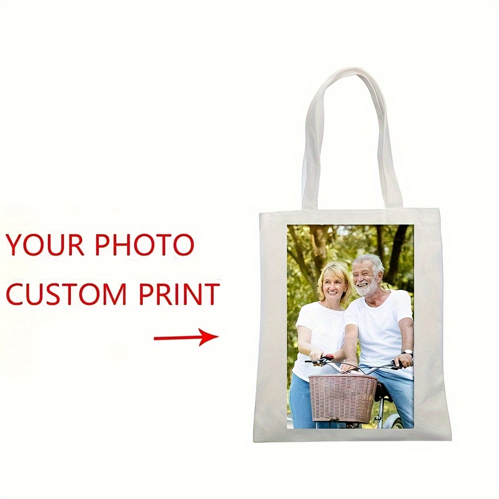 

Custom Poster Canvas Tote Bag, Personalized Photo Print Handbag For Women, Shopping And Bento Bag, Paper Prints