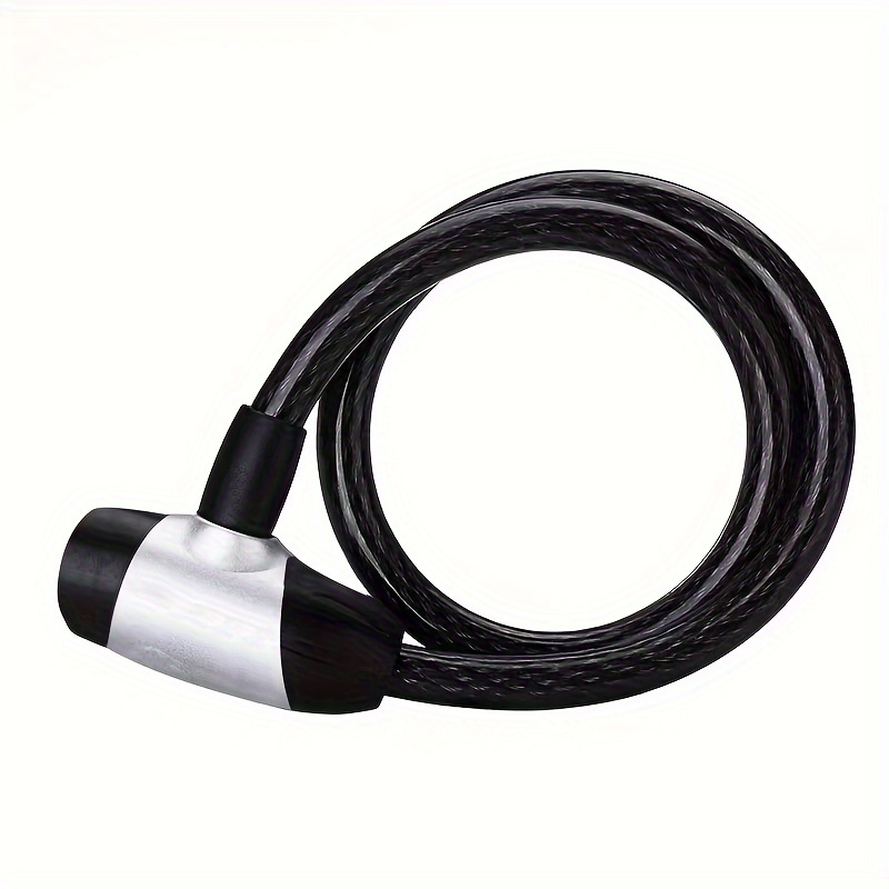 TEMU Heavy-duty Anti-theft Bicycle With Key – 0.4-inch Thick, Black Paint-finished Copper Fiber Safety Lock For Scooters And Bikes, Secure And Design For Outdoor Use, Bike Lock