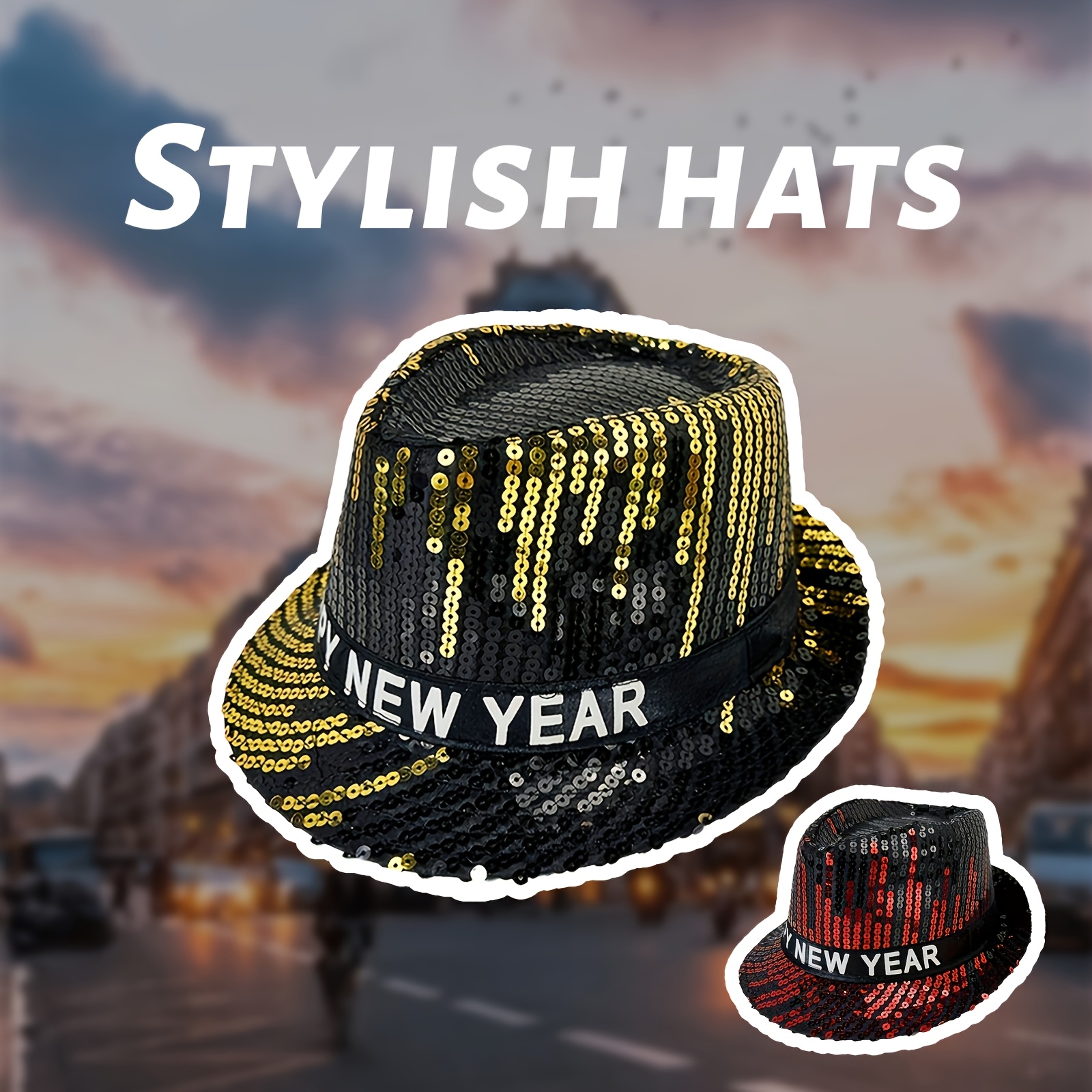 

2025 Happy New Year Hat - Glitter Party Cap, Design, Hand Wash Only, Ideal For Celebrations, Decorations