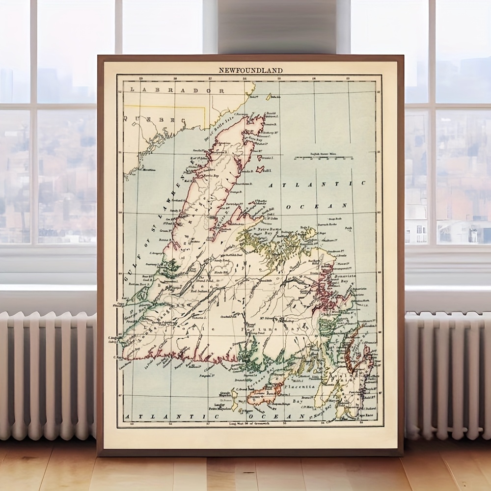 TEMU 2d Flat, 2d Flat, 1pc, Frameless, - Dining Replica Map - Geography - Canada - Available , Interesting Canvas Wall Decoration, Suitable For