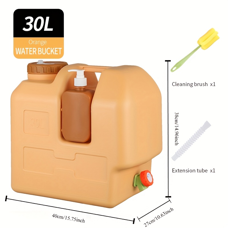 5.28gal/7.93gal Portable Water Storage Bucket with Faucet - Scratch & Impact Resistant, Durable PE Material for Camping, Home, Car - Easy-Fill Design, Camping Essentials, Outdoor Water Container, Secure Lid Feature