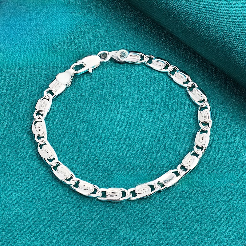 TEMU Luxurious Elegant Fashionable Unisex Silvery Stainless Steel Cloud Chain Casual Party Versatile Bracelet