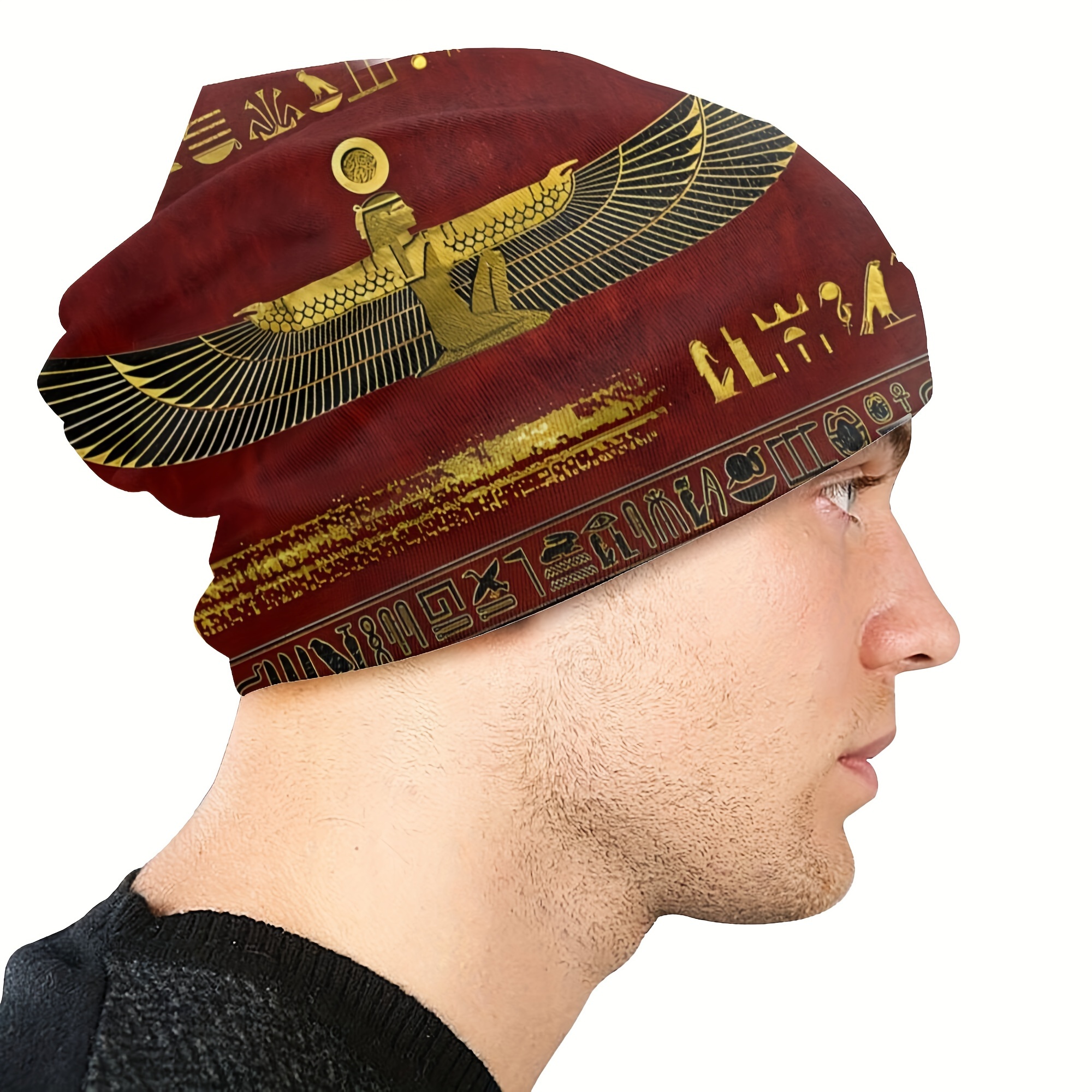 1pc Egyptian Deity Inspired Thin Skull Brimless Sports Hat Men, Today's  Best Daily Deals