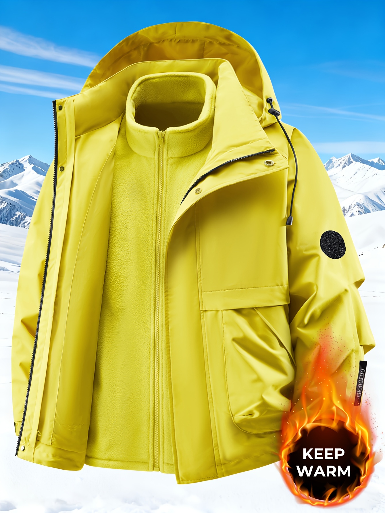 Insulated Winter Coat, Casual Long-Sleeve Jacket for Colder Months
