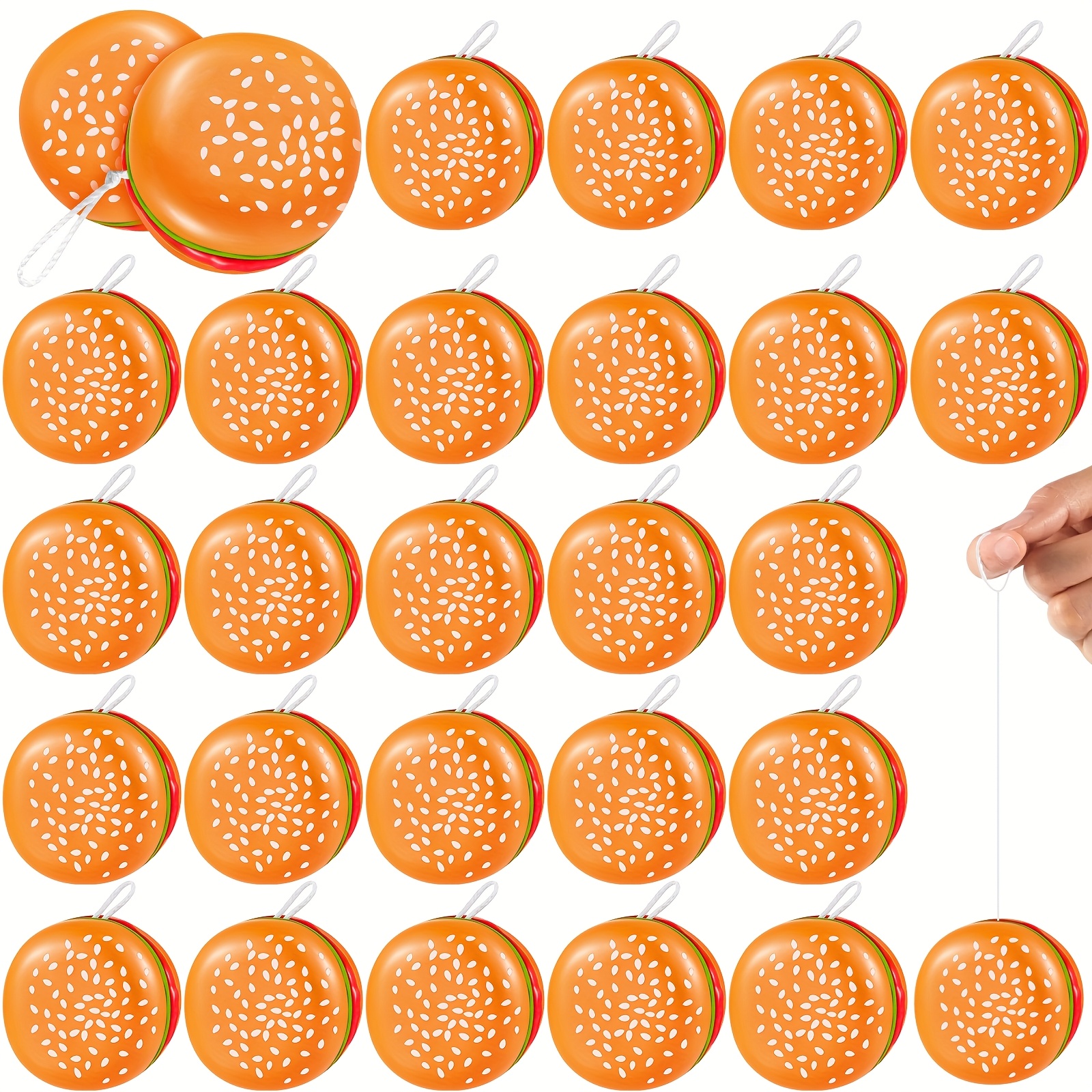 TEMU 24pcs Hamburger Yo Yo Plastic Yo Yo Burger Party Favors For Adults Birthday Party Favors Prizes Holiday Fillers