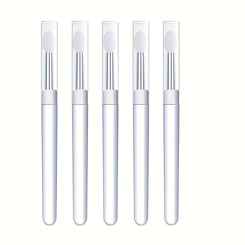 

5pcs White Silicone Nail Brushes - Reusable, Easy-to-clean, Multi-functional For & Mirror ,