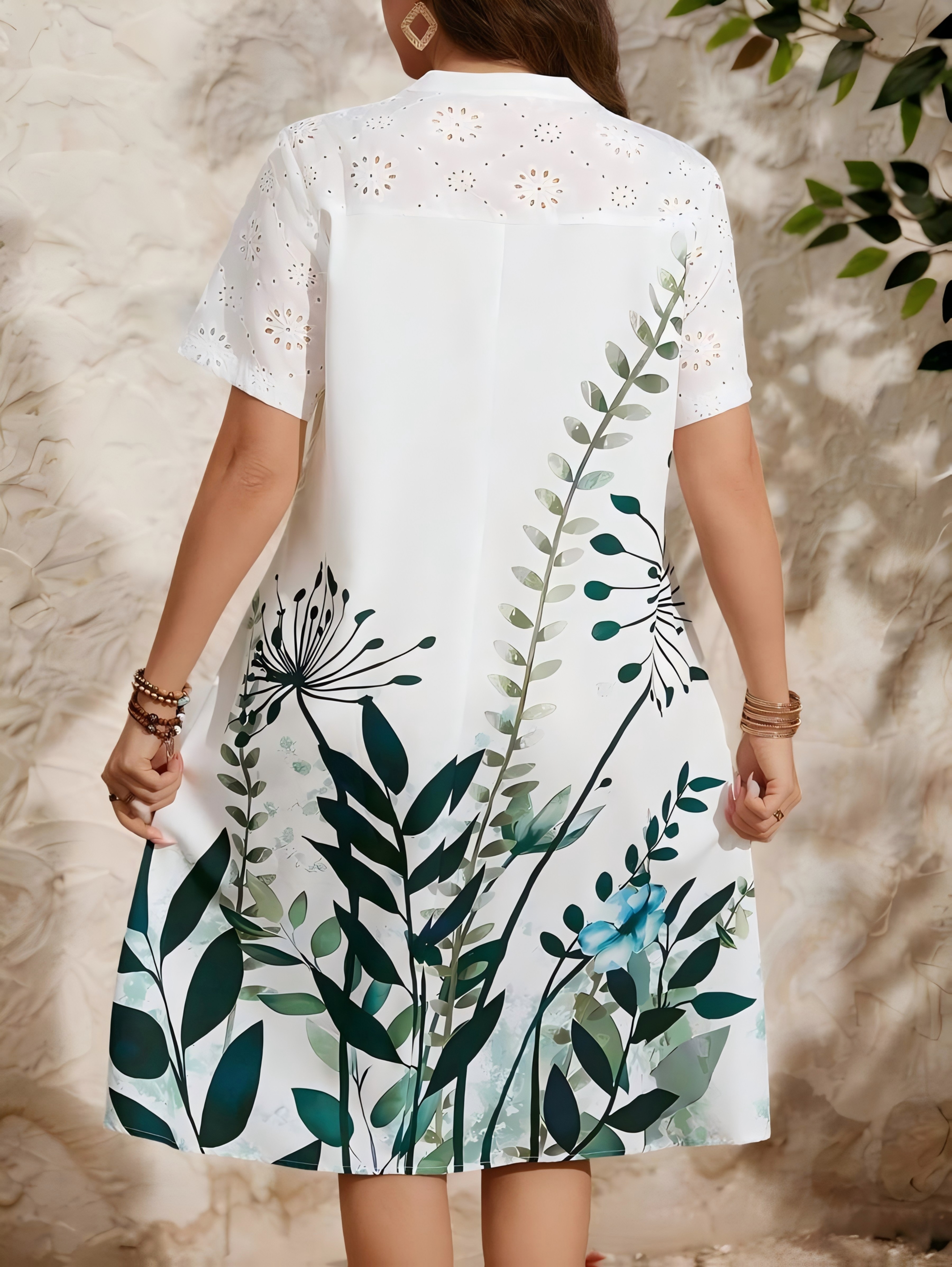 plus size embroidered printed womens tunic dress v - Temu Mauritius