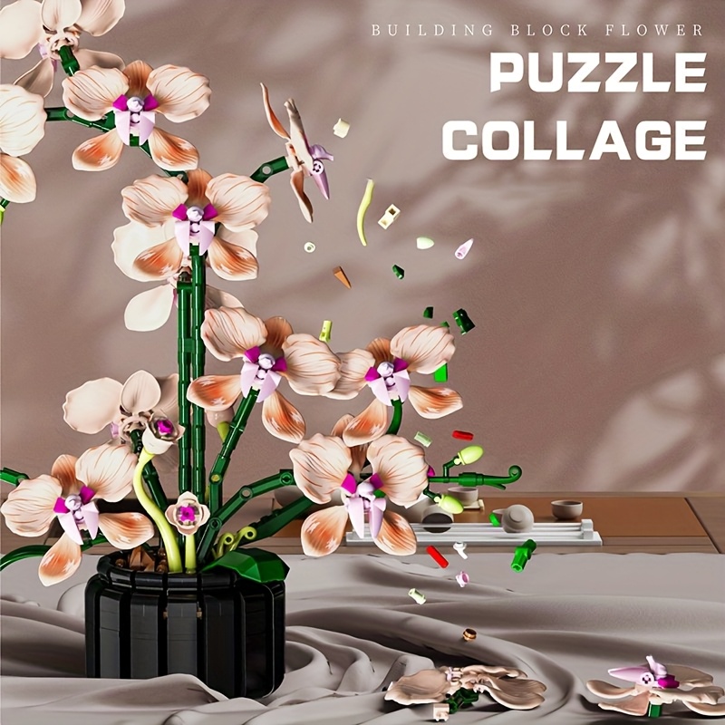 866pcs Assembled Educational Building Blocks, Champagne Orchid