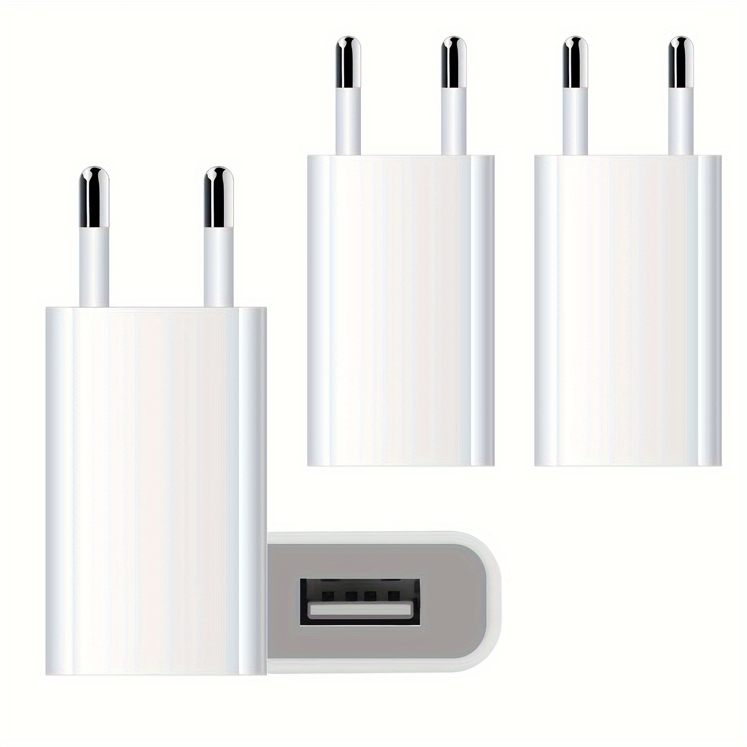 

4pcs Usb Charger, 5v 1a Usb Charging Cable Universal Plug, Suitable For Mobile Phones, Mp3, E-books, Smartphones Usb Charger Plug 5w Plug