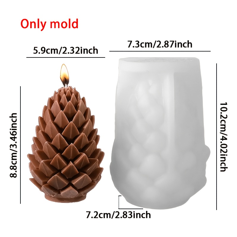 TEMU Resin Silicone Mold - Three-dimensional Cone-shaped Silicone Mold, Vintage Autumn/winter Christmas Candle Mold, Resin Plaster Desktop Decorative