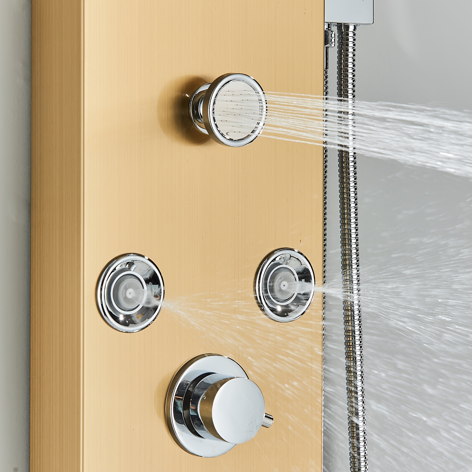 Stainless Steel Shower Tower Panel with 5-in-1 Functionality