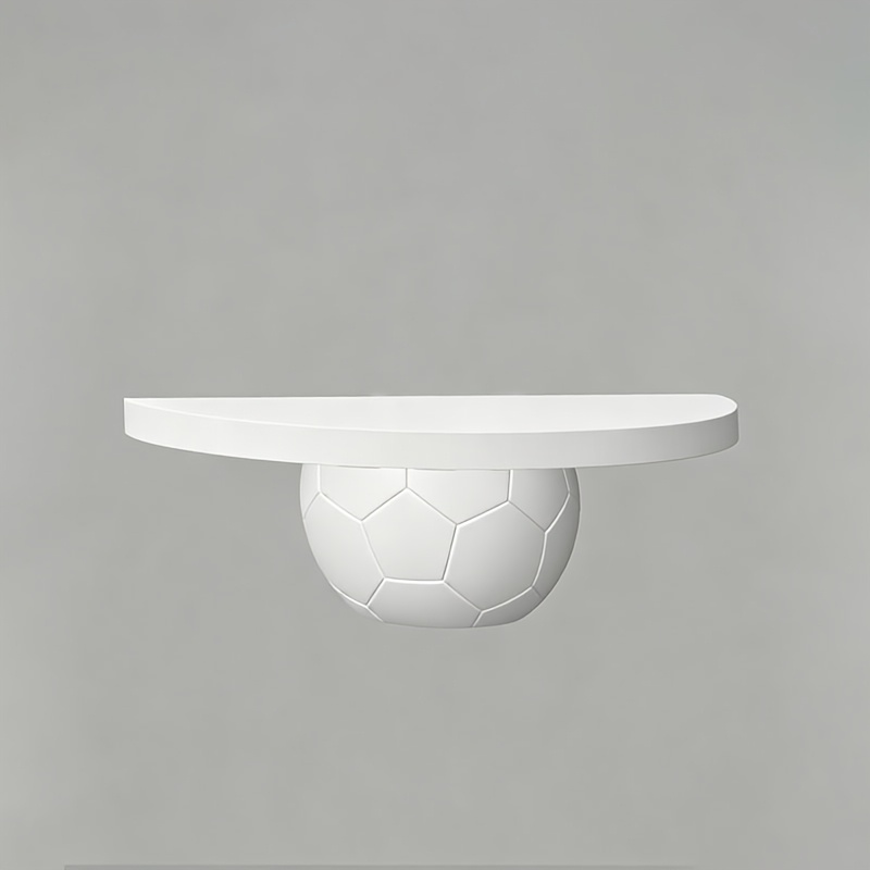 TEMU Football Shaped Wall Mount Storage Shelf, Sports Fan Wall Display Rack For Ball Ornaments Collectibles, Floating Shelves