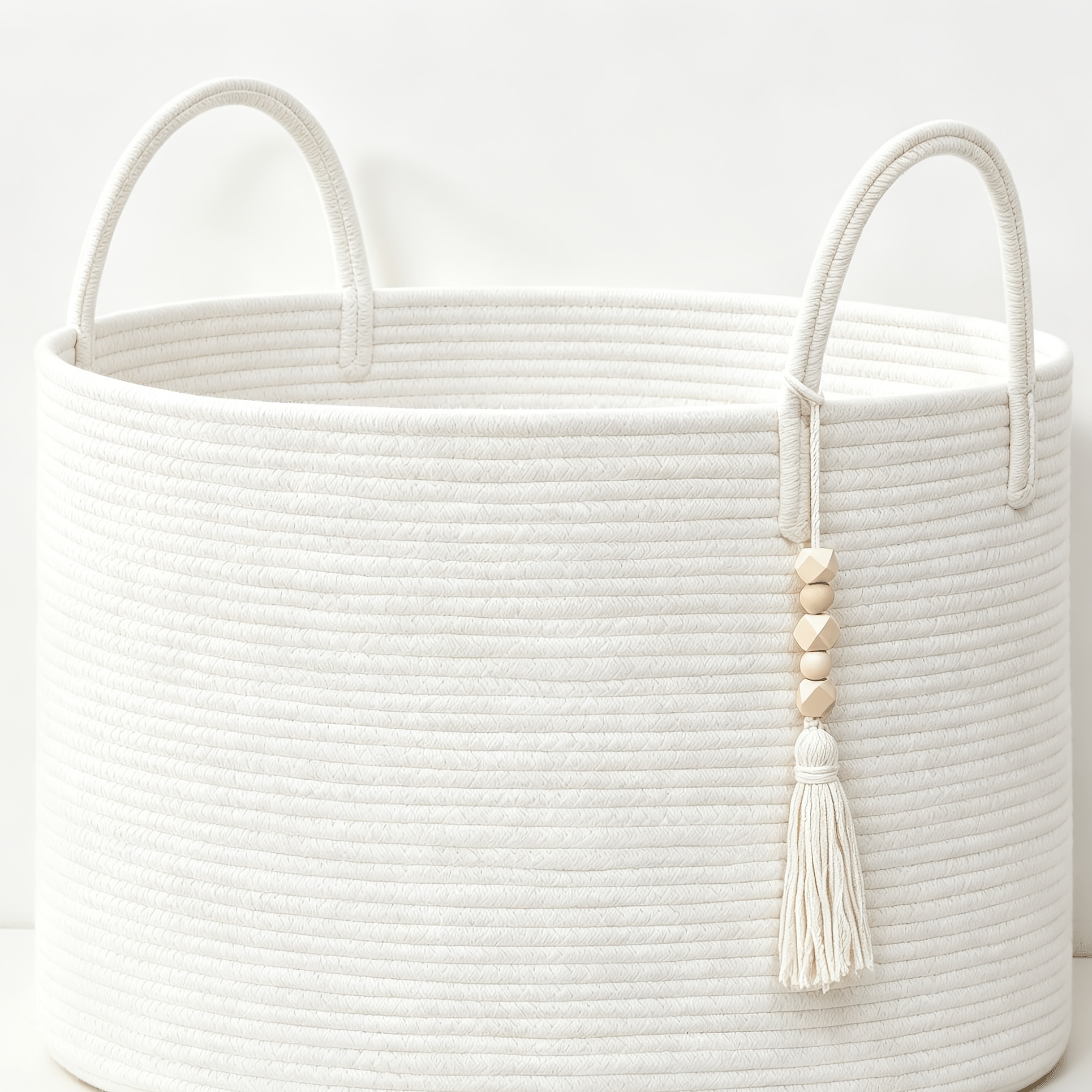 Stylish Large White Laundry Basket – 20x13 Inch Decorative Blanket And Storage Solution, Perfect For Living Rooms And Bedrooms, Laundry Baskets