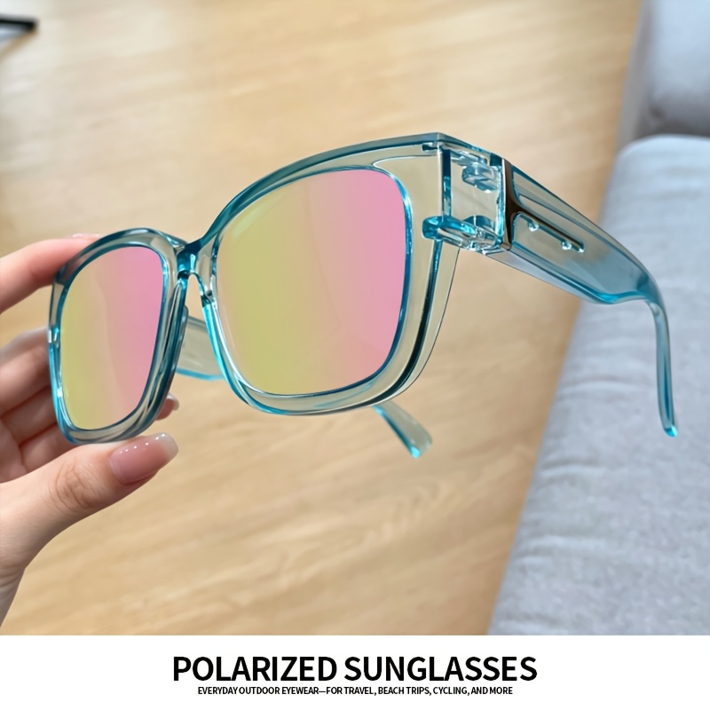 TEMU Fit Over Sunglasses For Women And Men, Oversized Square Wrap Around Sunglasses, Wear Over Sunglasses, Lenses, Lightweight Comfortable Frame For