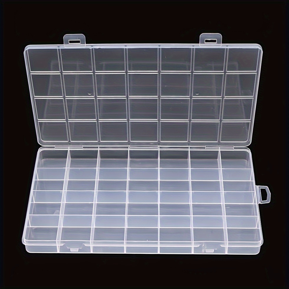 

28 Compartment Plastic Storage Box: Jewelry, Cosmetics, And Crafts Organizer With Locking Lid And Handles