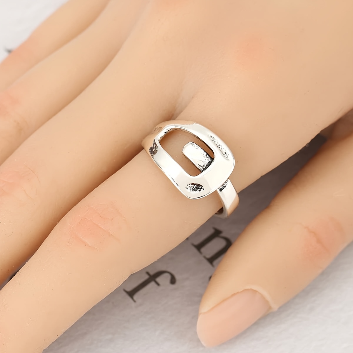 Unisex Vintage Distressed Minimalist Copper Ring