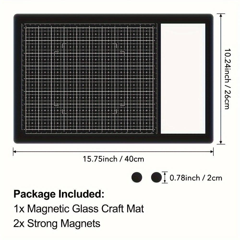 TEMU Magnetic Glass Craft Mats; And Heat Resistant Cutting Pads For Decrement, Stamping, Stencils, Hot Embossing, Watercolor, Hot Glue, Media