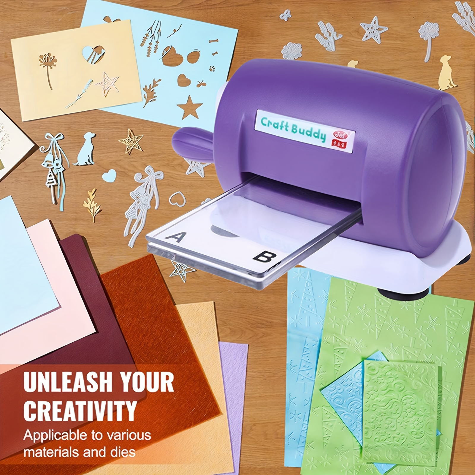 

Craft Buddy Mixed Color Manual Embossing Machine Jf-838s - No Electricity Or Battery Required