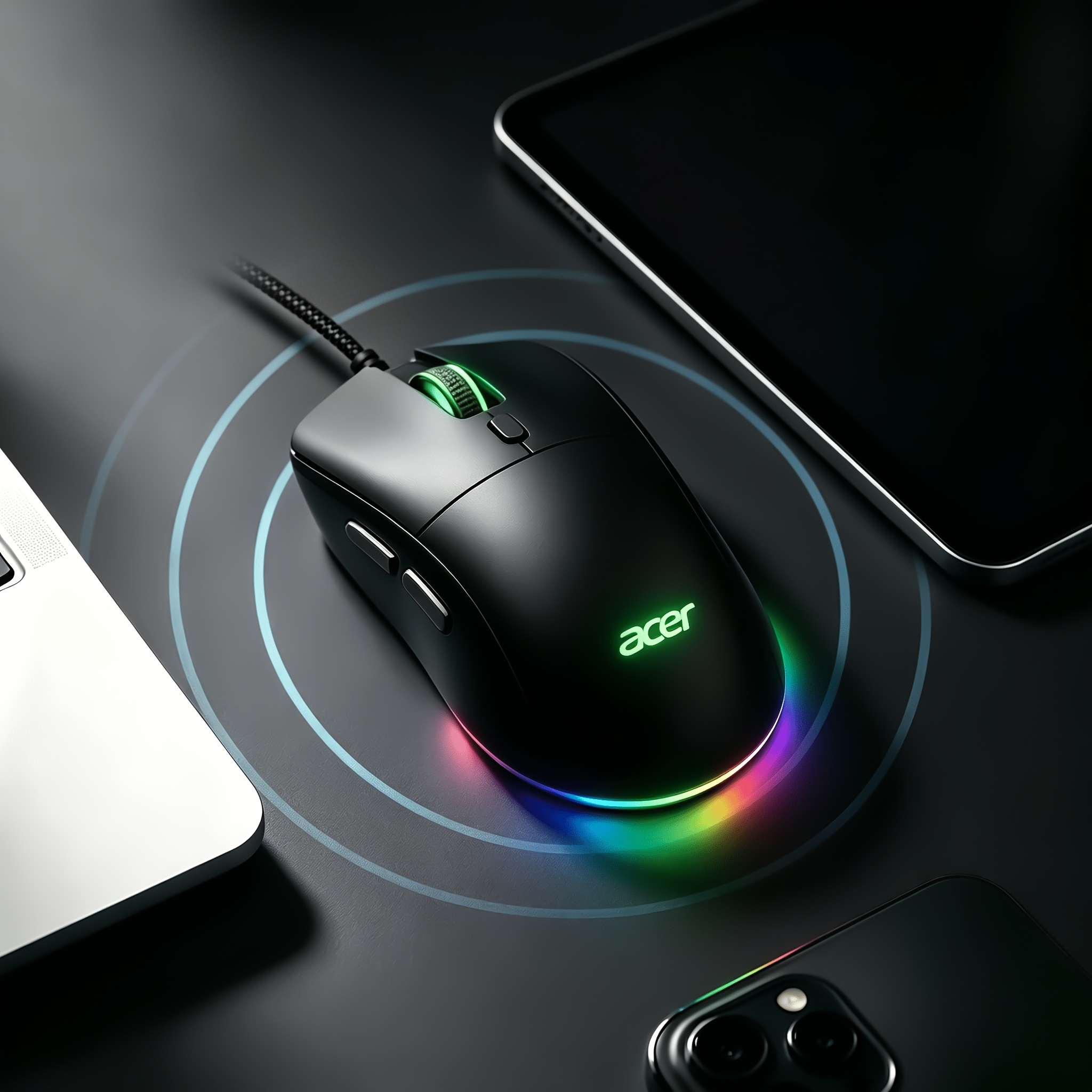 Image of Acer Wired Gaming Mouse With Rgb Lighting And , 7 Color , 6-speed Dpi Switches, Usb-optical For Pc/laptop Compatible For Desktop, Usb-a Interface For Fps Games, 10 Compatible For Pc