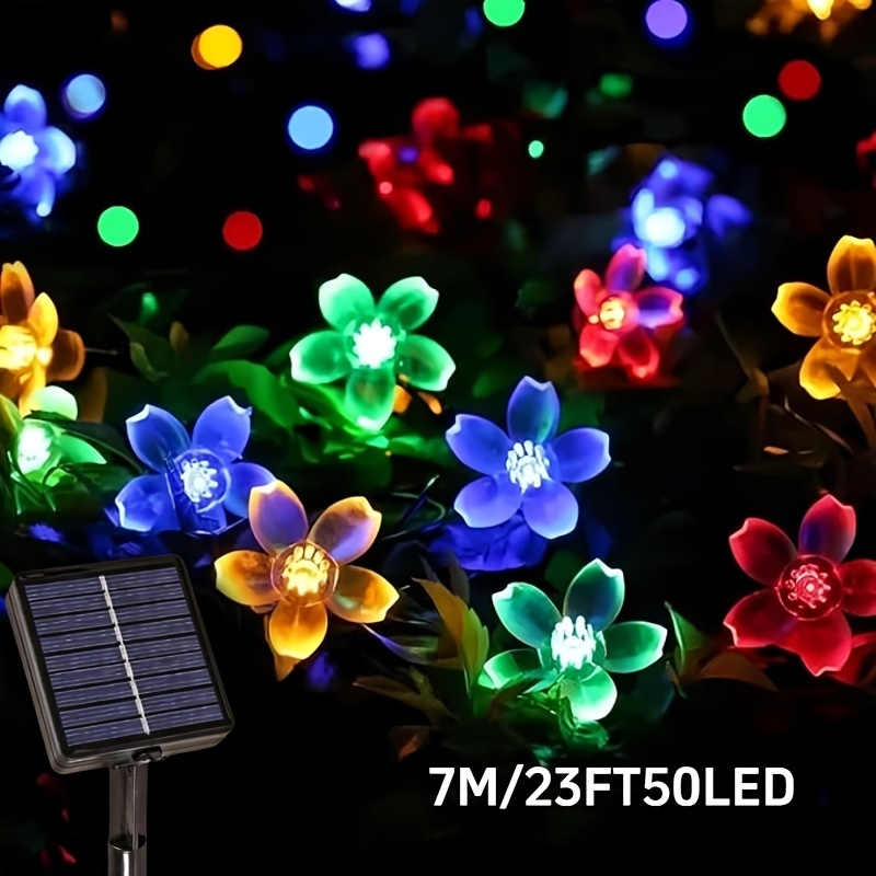 TEMU 1 Pack Of Solar Cherry Light String, /100 Led, Ip54. Suitable For Garden Decoration, Decorating Doors, Walls, , Courtyards, , Corridors,