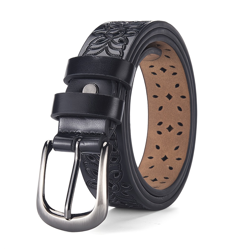 TEMU Cinturón Retro Ajustable para Mujer - Cinturón con Hebilla , Adecuado para Jeans de Cintura de 28-38 Pulgadas, Vestimenta Diaria para Viajes al