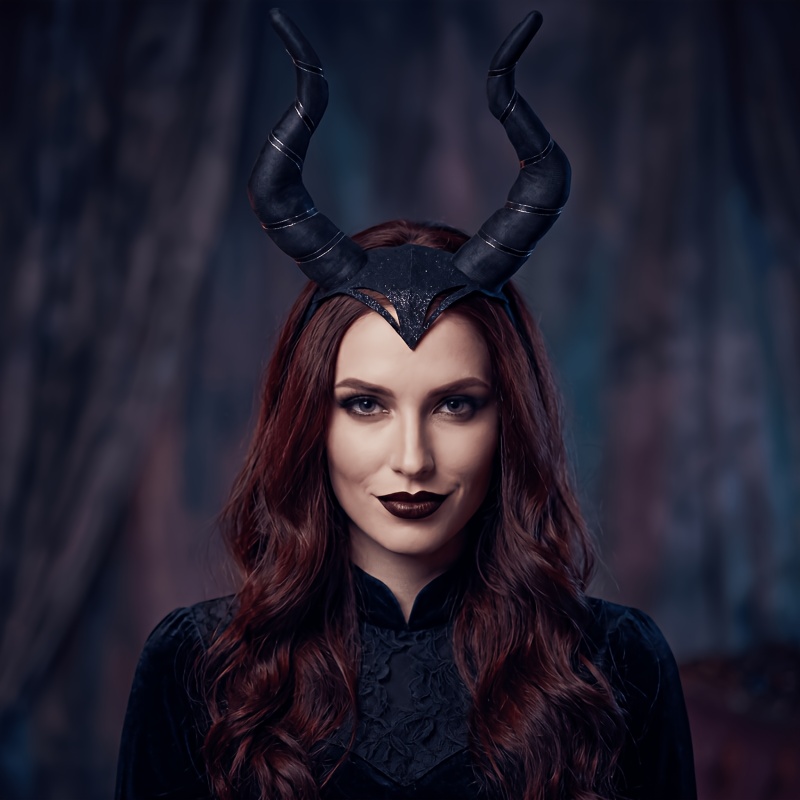 TEMU 1pc Halloween Large Horn Headband Cos Hair Additions