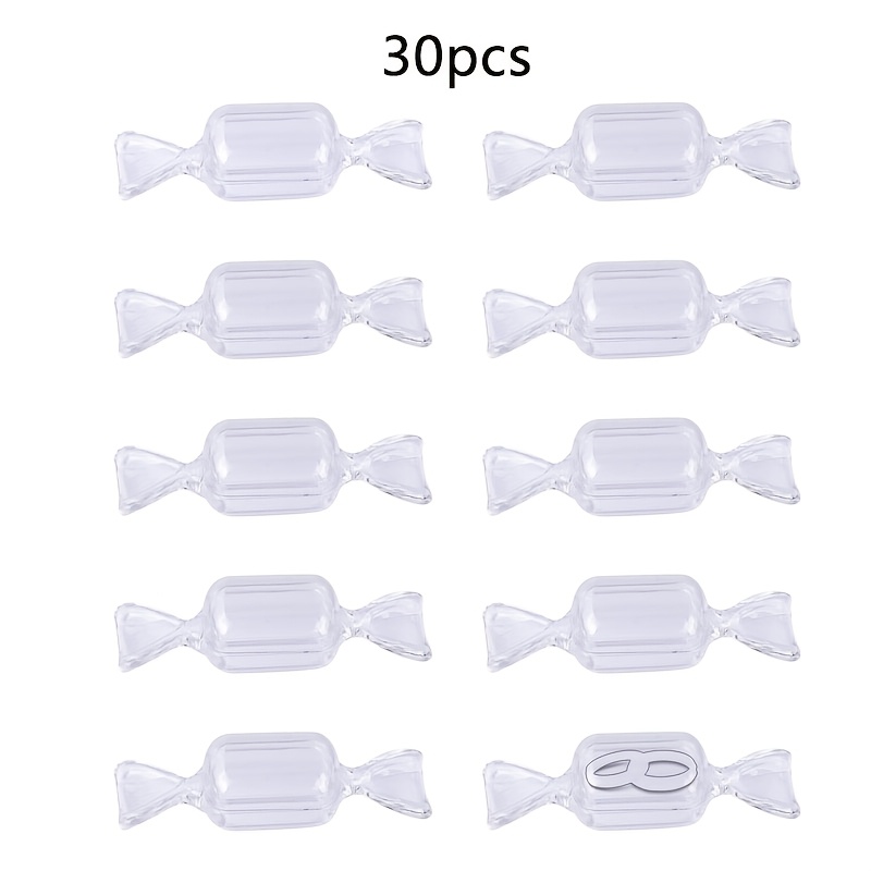 Image of 30pcs Of Transparent Candy-shaped Jewelry Boxes, Small And Adorable, Perfect For Organizing Jewelry Beads Or As Pill Boxes For Travel And Party Favors