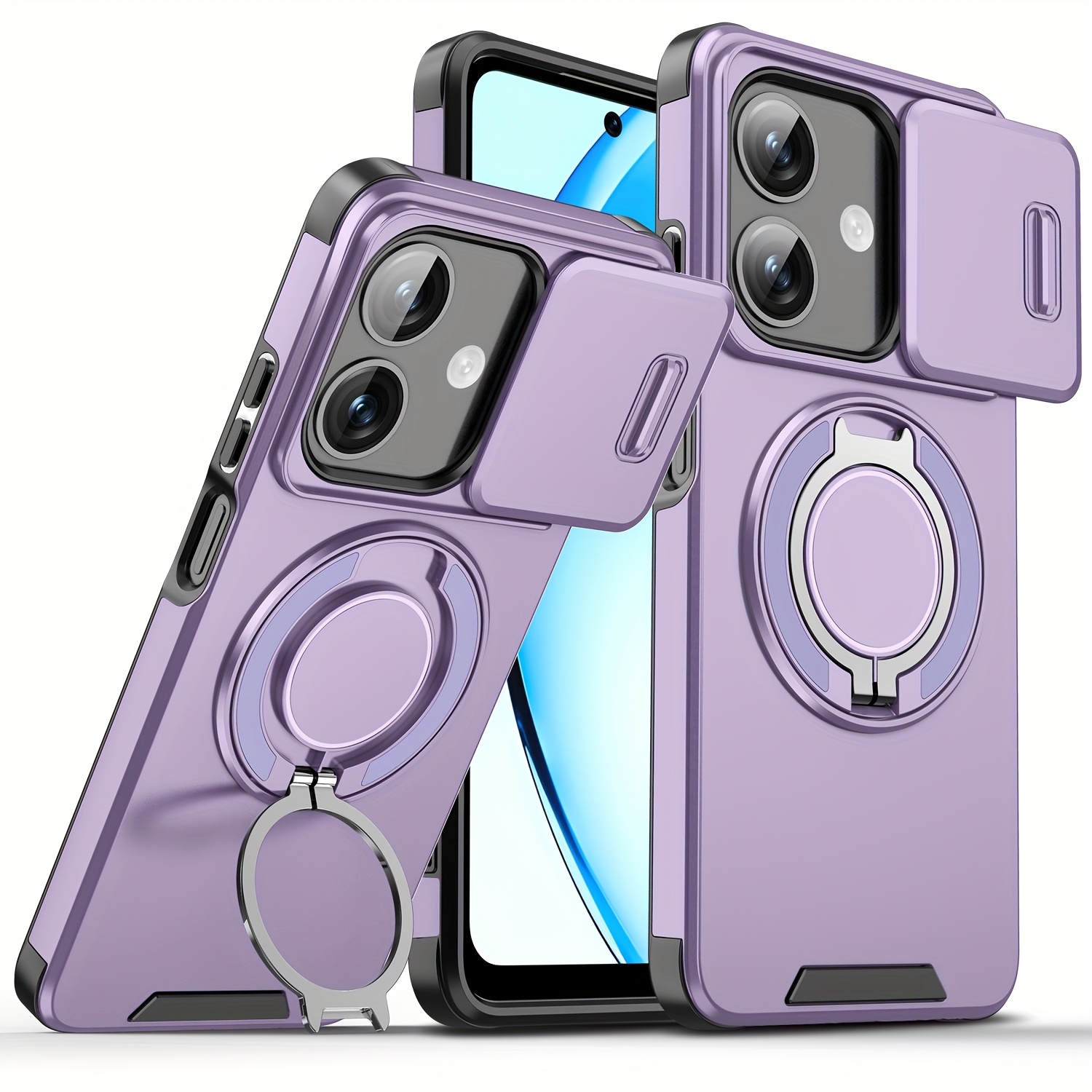 TEMU Custodia per telefono: Adatta per OPPO A3X A3 A40 A40m con copertura scorrevole e [protezione completa] supporto a 360簞, supporto magnetico,