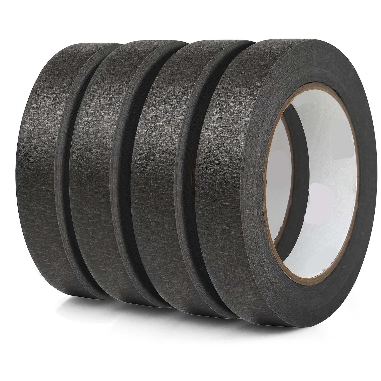 Image of 4 Pack Black Painter's Tape - Masking Tape 0.94 Inch X 22yds - Multi-surface, Smart , Indoor And Outdoor Use - For, Labeling, Art, Car, Purpose