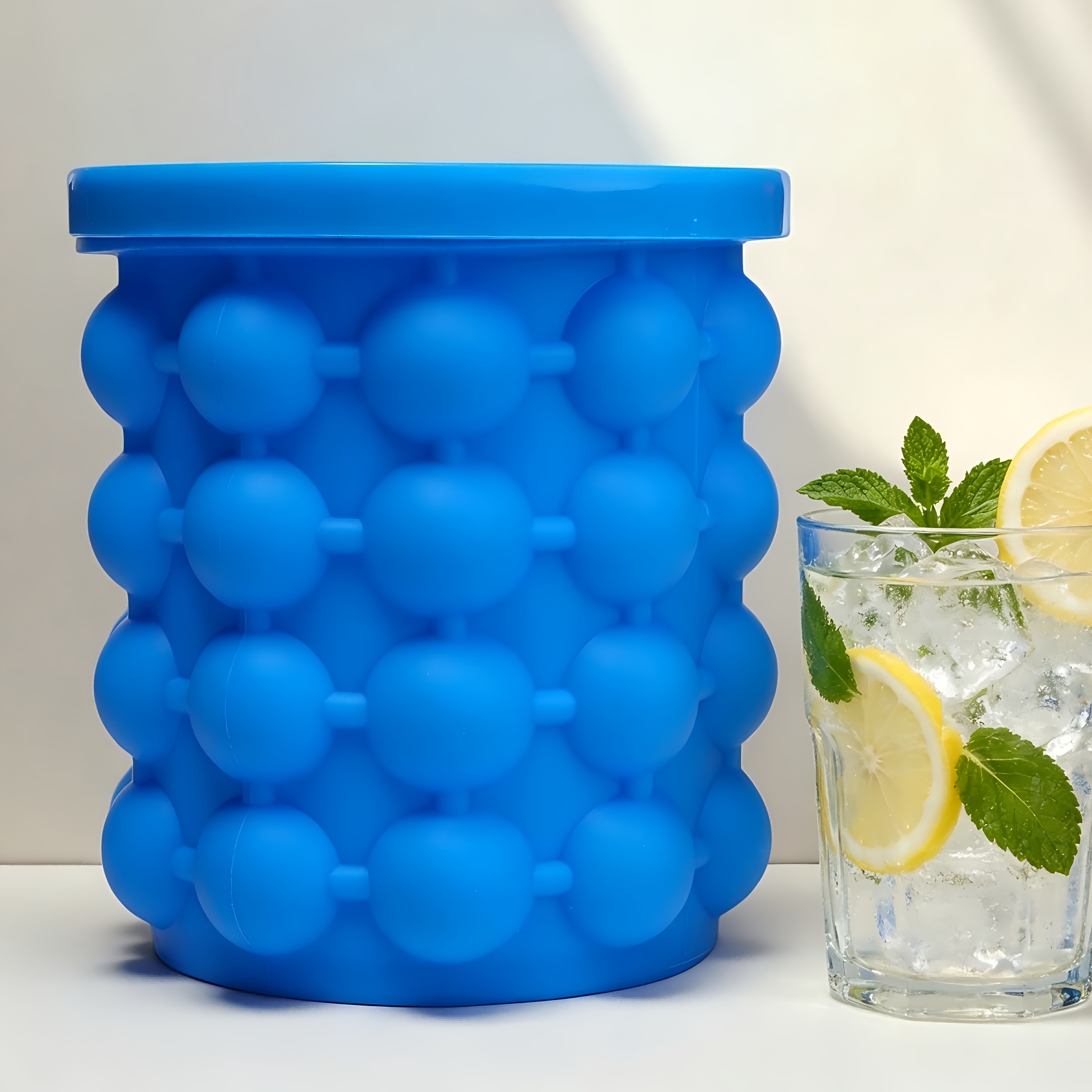 TEMU 1pc Portable Bucket With Lid (-one) Space. Large Ice Bucket With Ice Mold. 7 Suitable For Outdoor/bar/bedroom//travel/gift/kitchen Must-have
