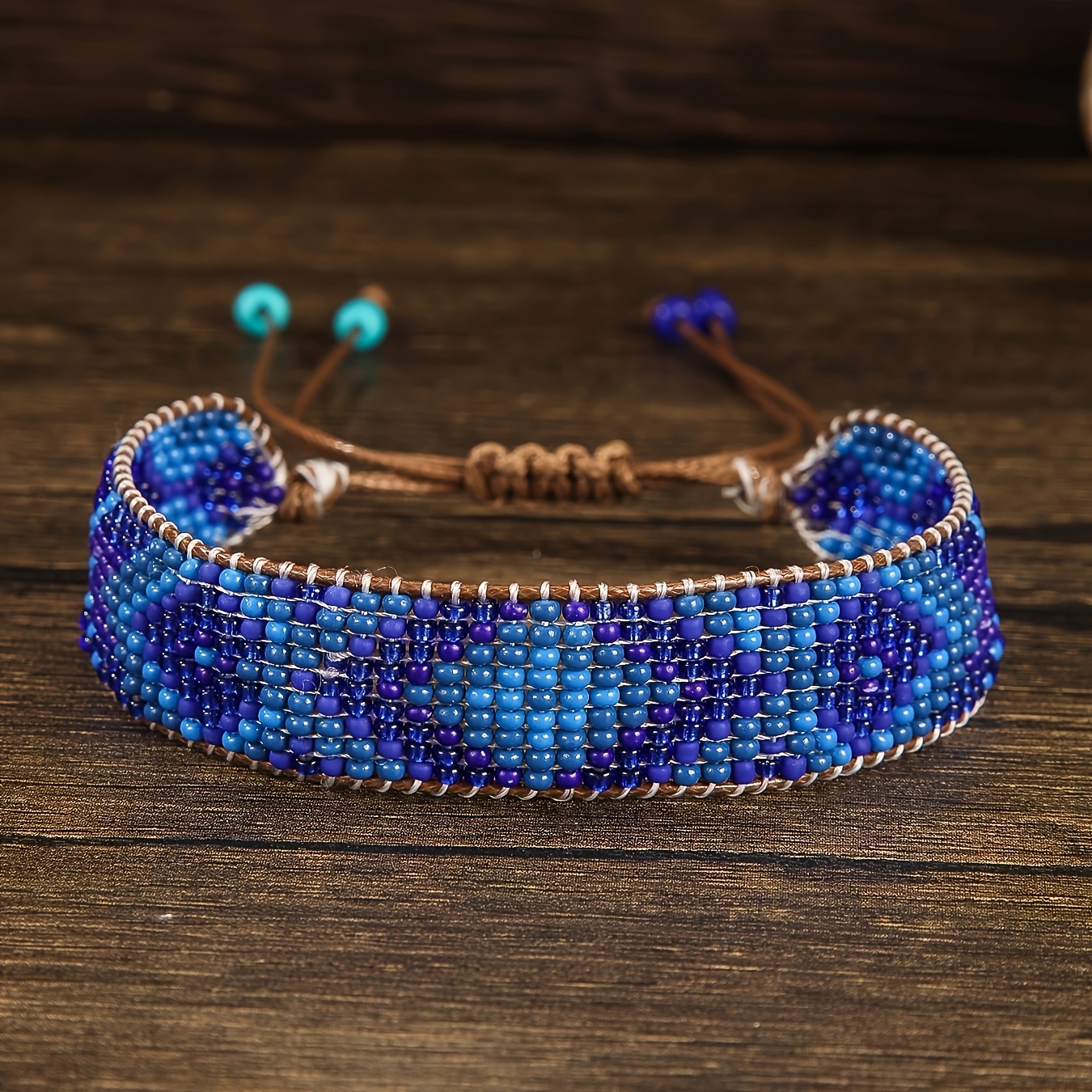TEMU A Handcrafted Beaded Bracelet Featuring A Vintage Bohemian , Glass Rice Beads, Use And As A Gift For Holidays