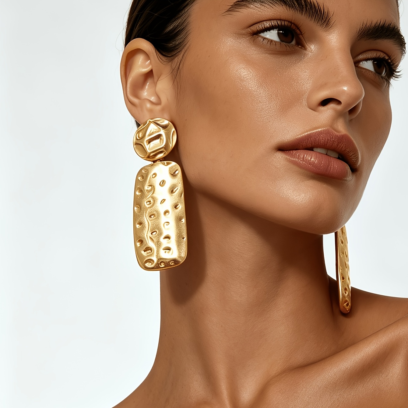 Women's Irregular Geometric Dangle Earrings, Retro Artistic Style