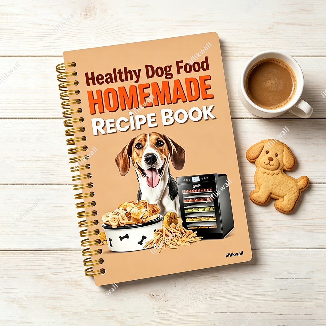 TEMU Homemade Dog Treats And Nutritional Recipes - Recipe Planner, Size 5.5x8.3 Inches, Dog Recipes, Monthly Meal Plan, Portable And Durable Kitchen